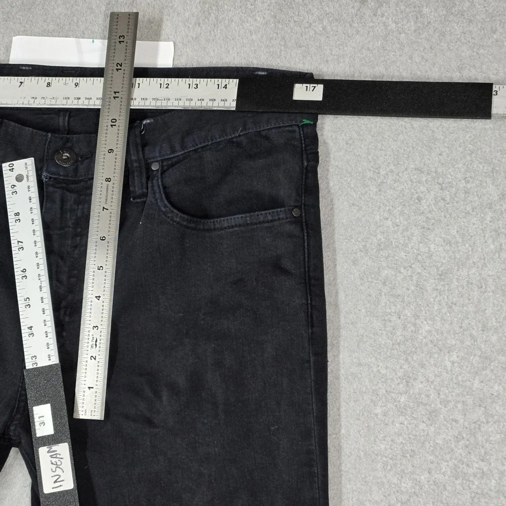 Fox Men Jeans Black 34 Denim Skinny 31.5